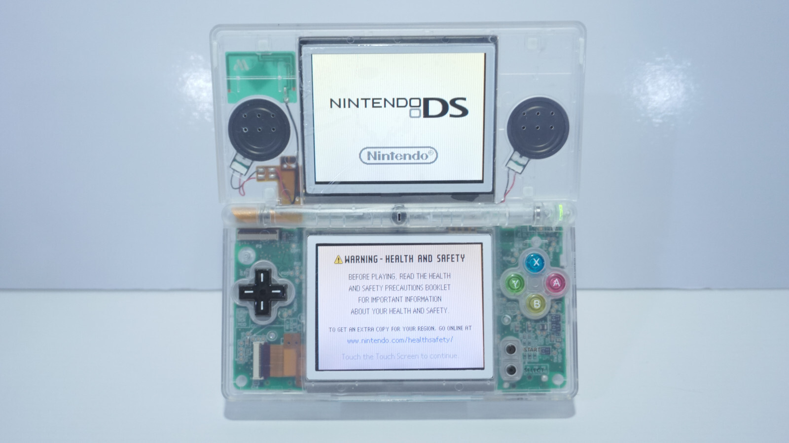 Nintendo DS Lite Transparent Clear Handheld Game System with SNES Buttons