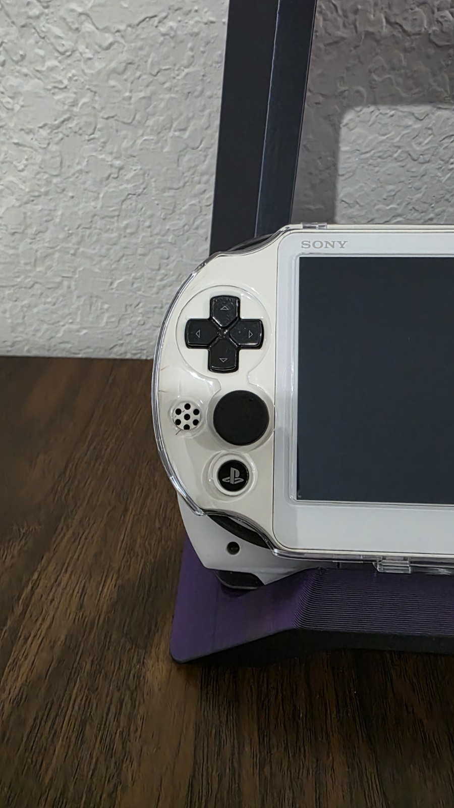Sony PS Vita Slim PCH-2000 Custom White/Black Console w/ Clear Case Charger 1GB