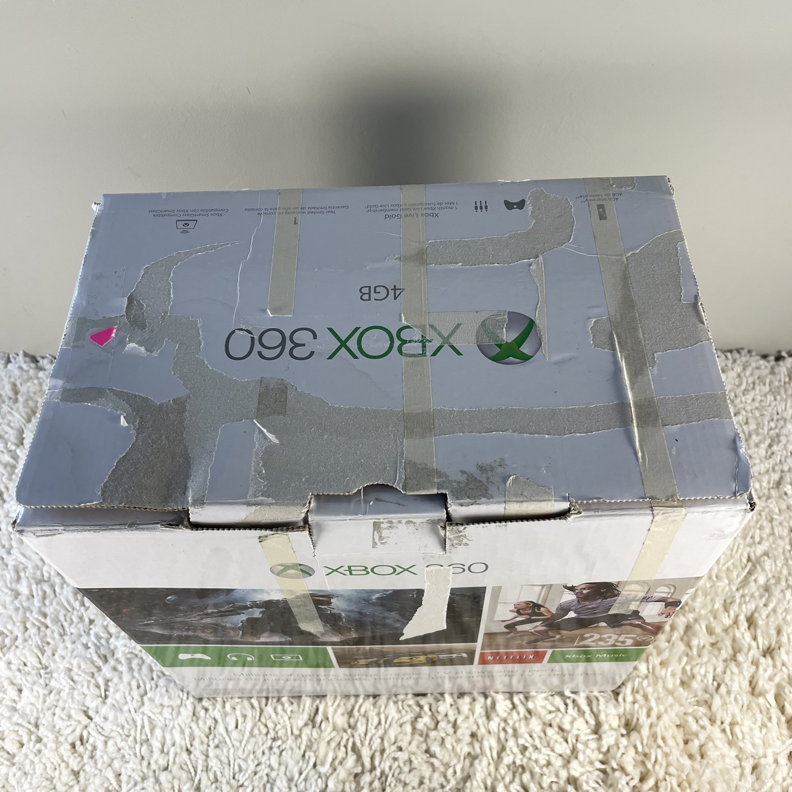Microsoft Xbox 360 E 4GB Black Console 5 Games Complete in Box CIB Tested
