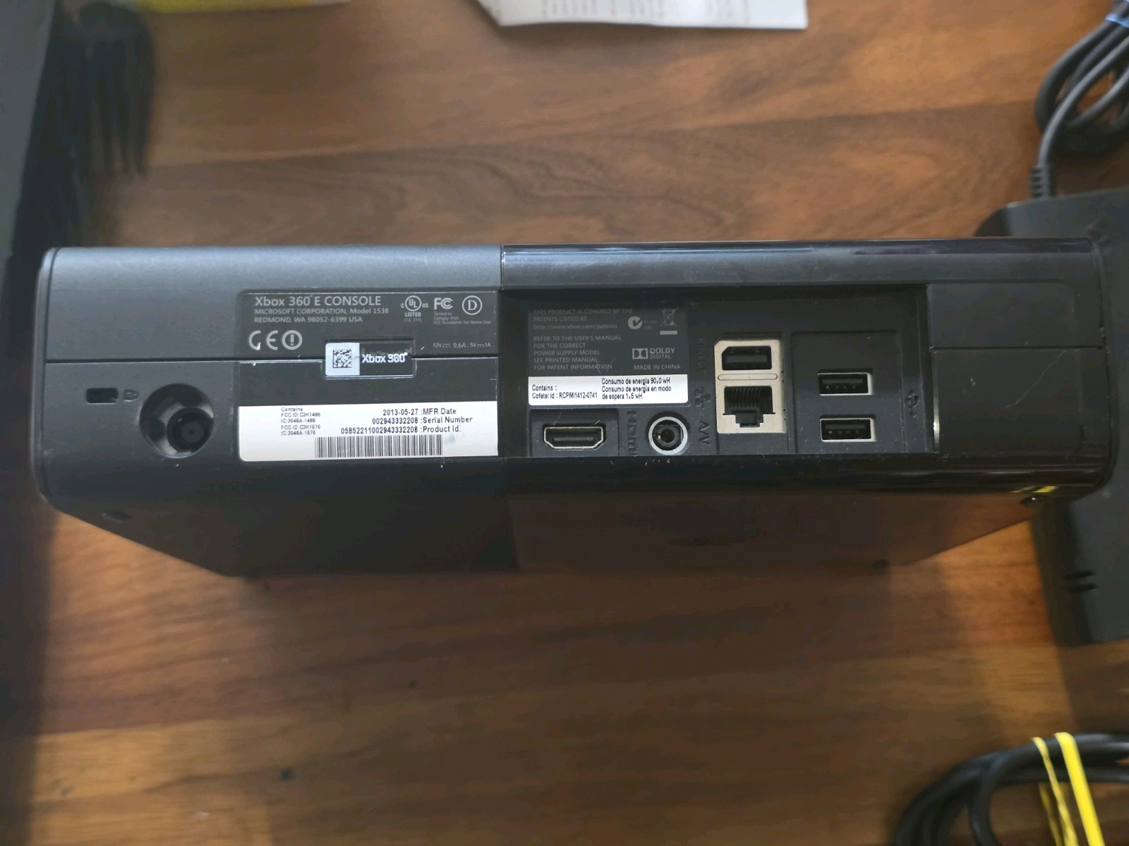 Microsoft Xbox 360 E 500GB Console With Power Supply Controller Tested