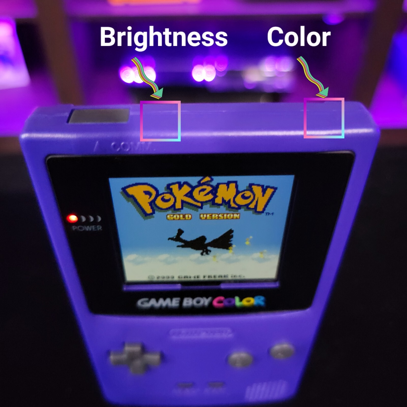 Purple Gameboy Color IPS Console Backlit LCD Screen GBC Game Boy
