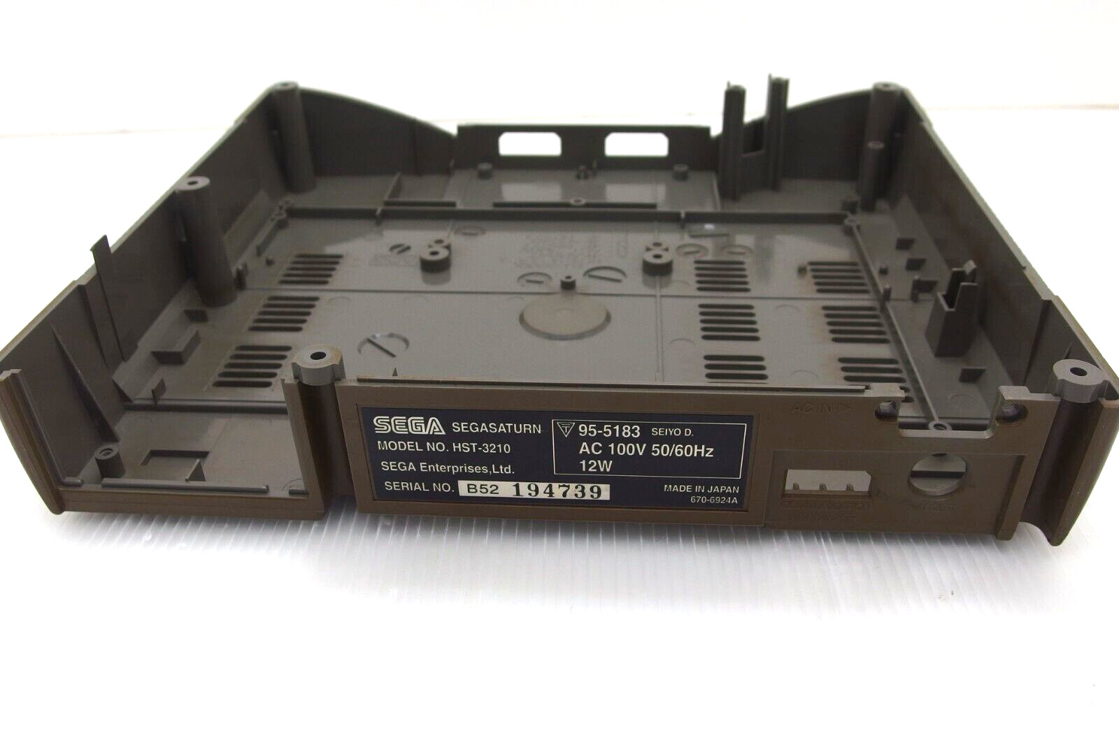 Saturn Console Gray Shell Case Bottom only HST-3210 Part official Sega Japan SS