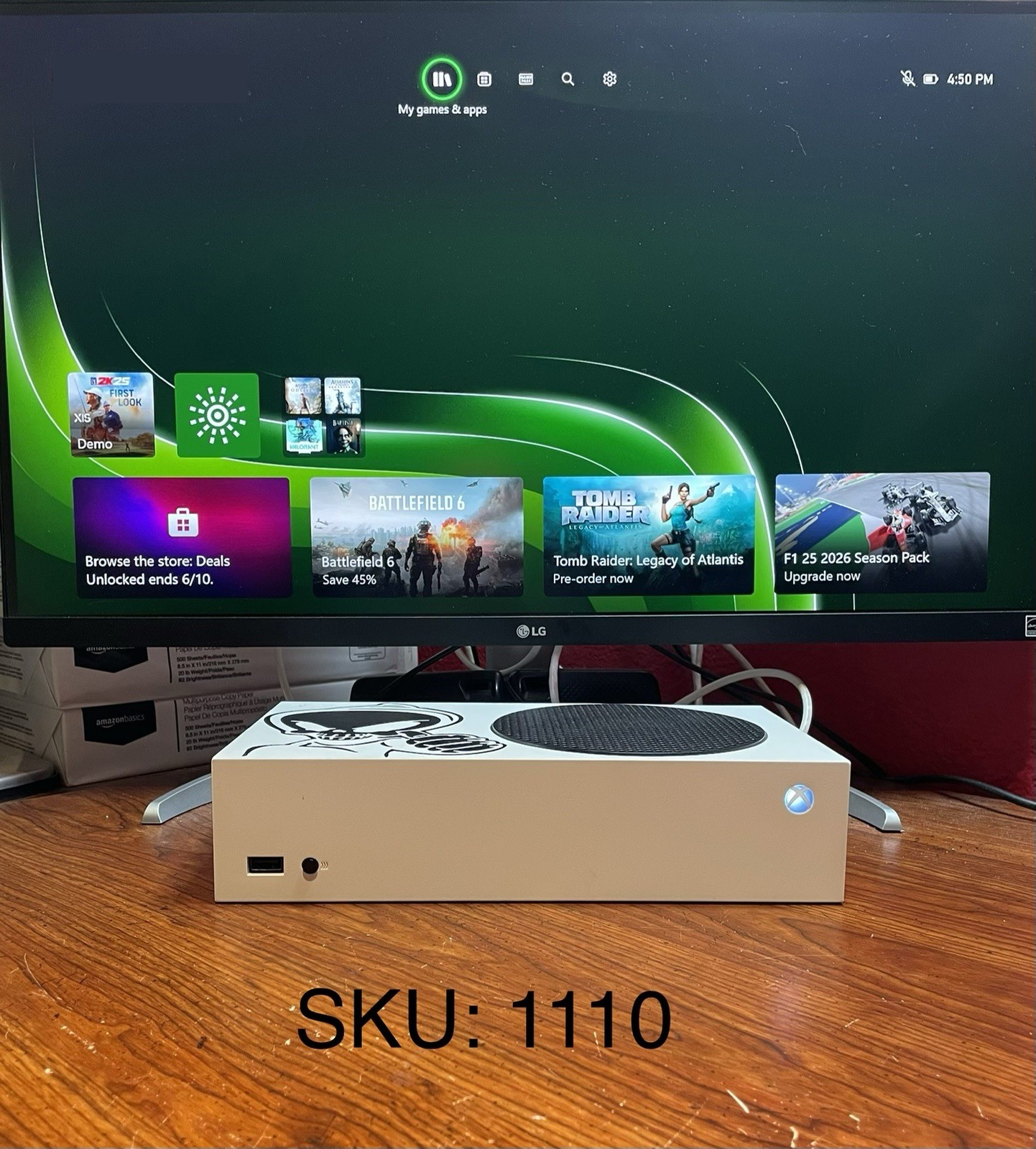 Microsoft Xbox Series S 512GB Console With Power Cord and Skeleton Decal