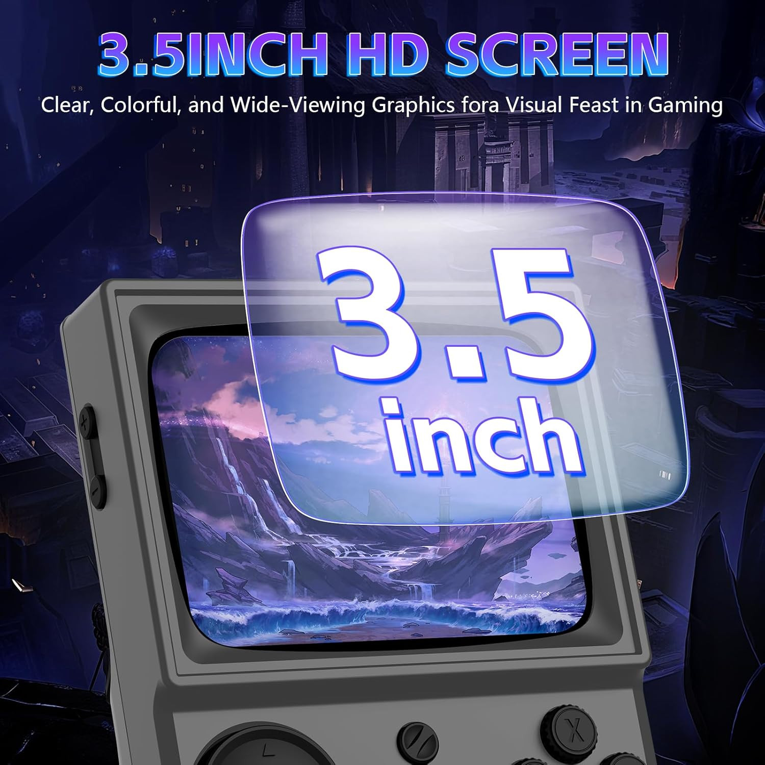 R36T Retro Game Console, Handheld Game Console with 3.5In IPS HD Screen, Video G