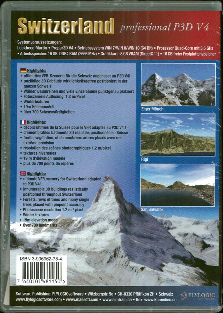 Switzerland Professional P3D V4 V5 Scenic Add-on Software FlyLogic