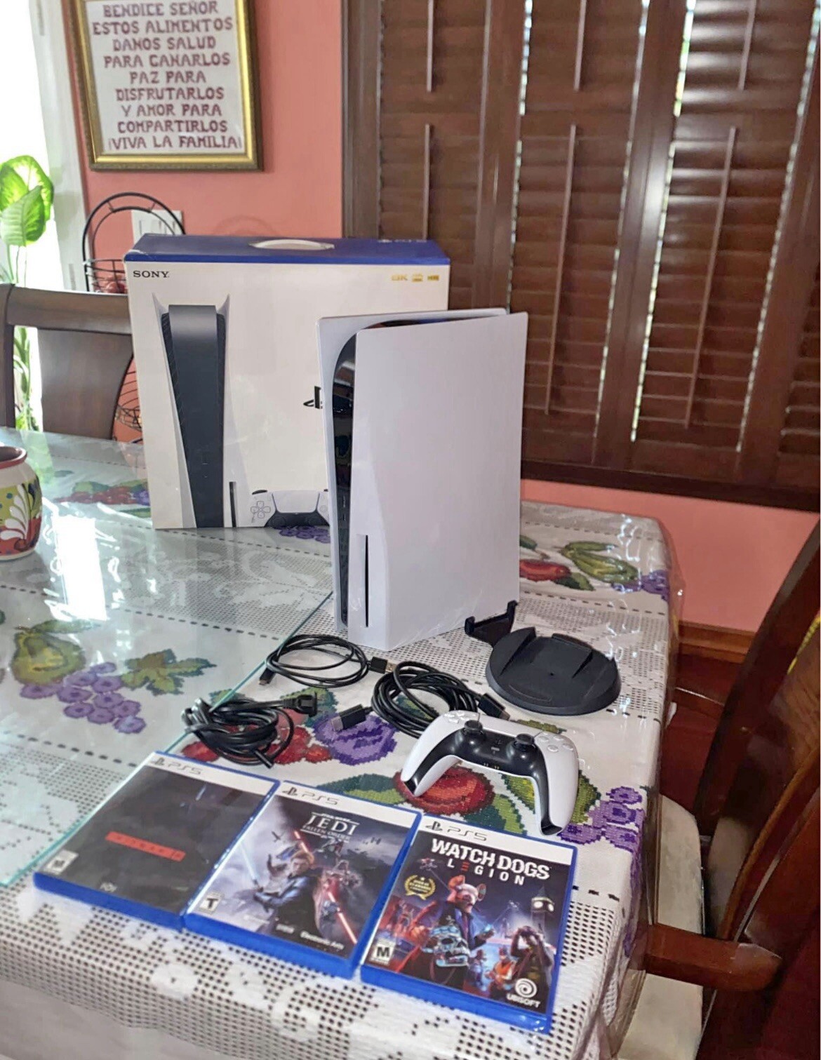 Sony PS5 Blu-Ray Edition Console – White With 3 video Games Plus stand