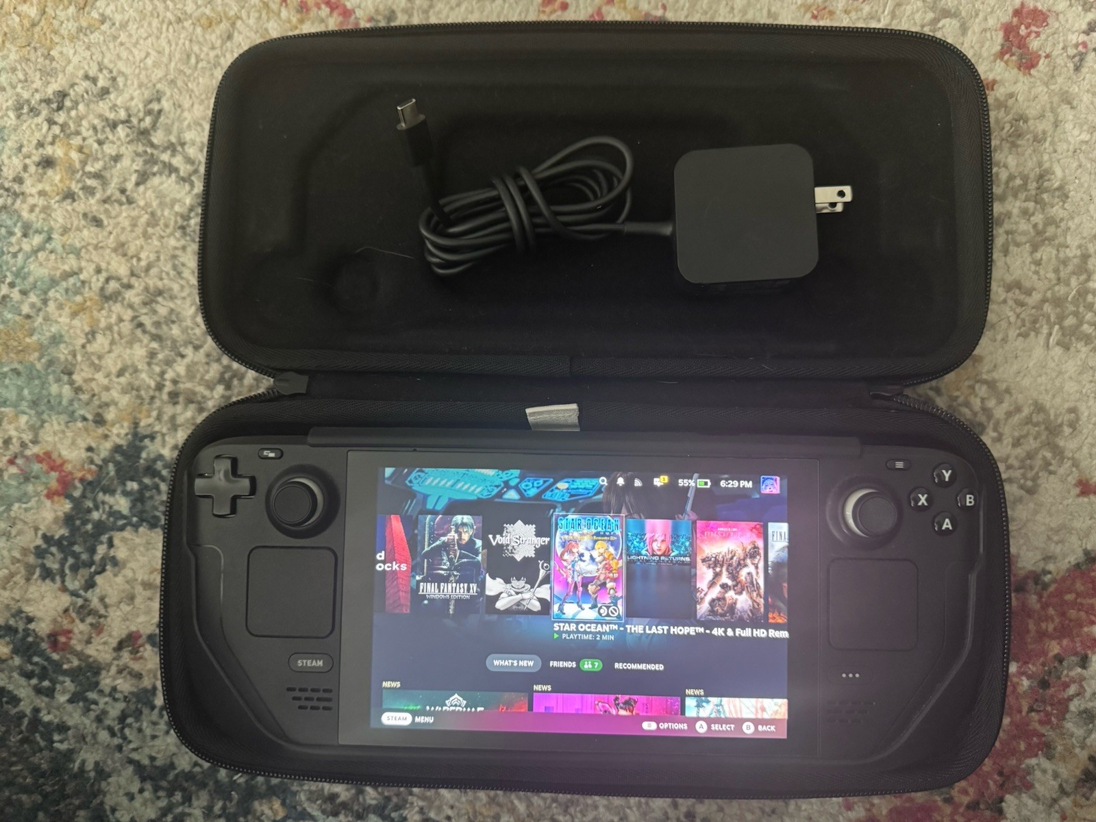 Valve Steam Deck LCD – 1 TB, Black w/ Carrying Case And Charger