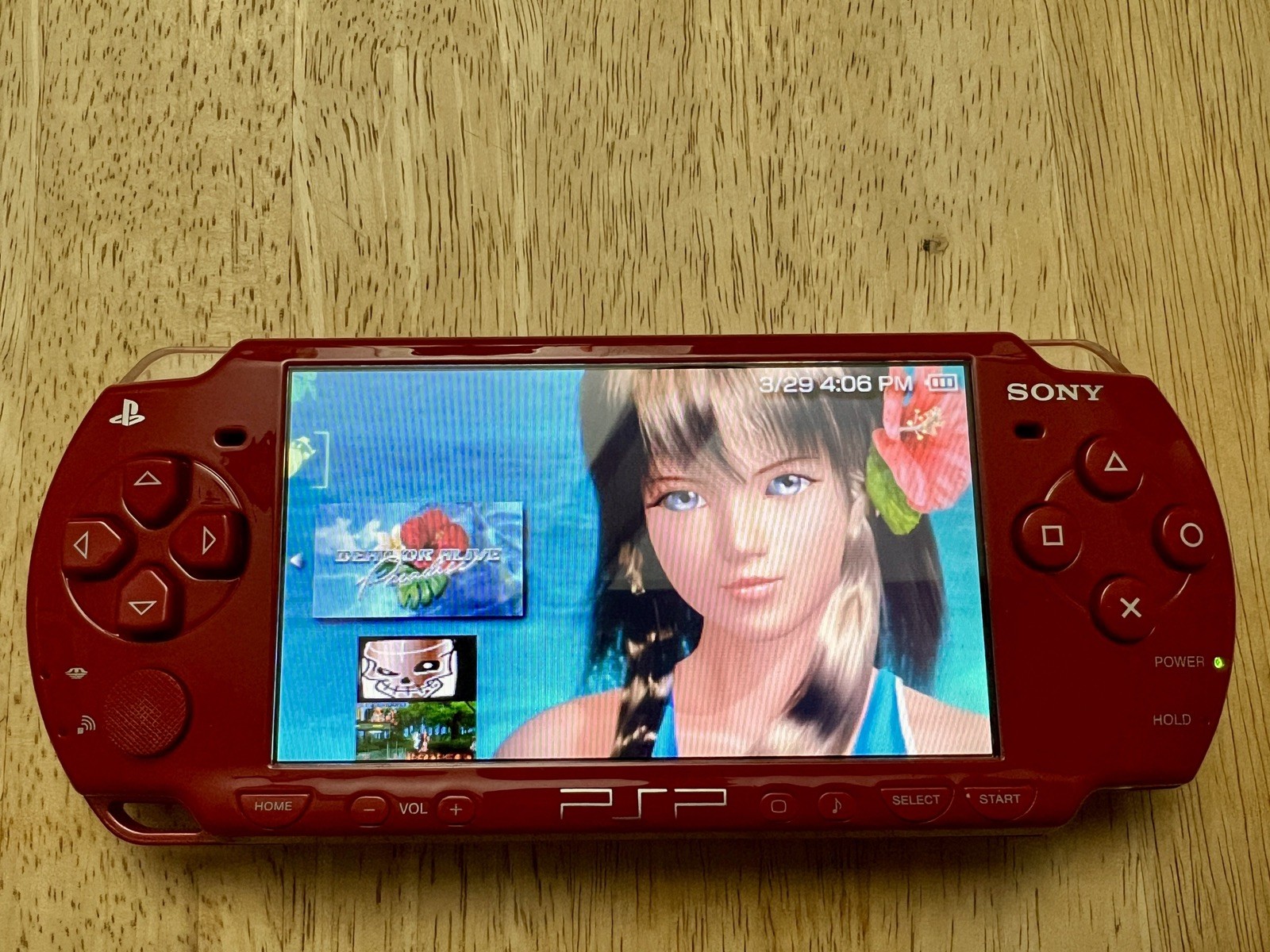 Sony PSP-2001 God of War Red Console Custom 32GB MicroSD + Games + Accs. Bad UMD