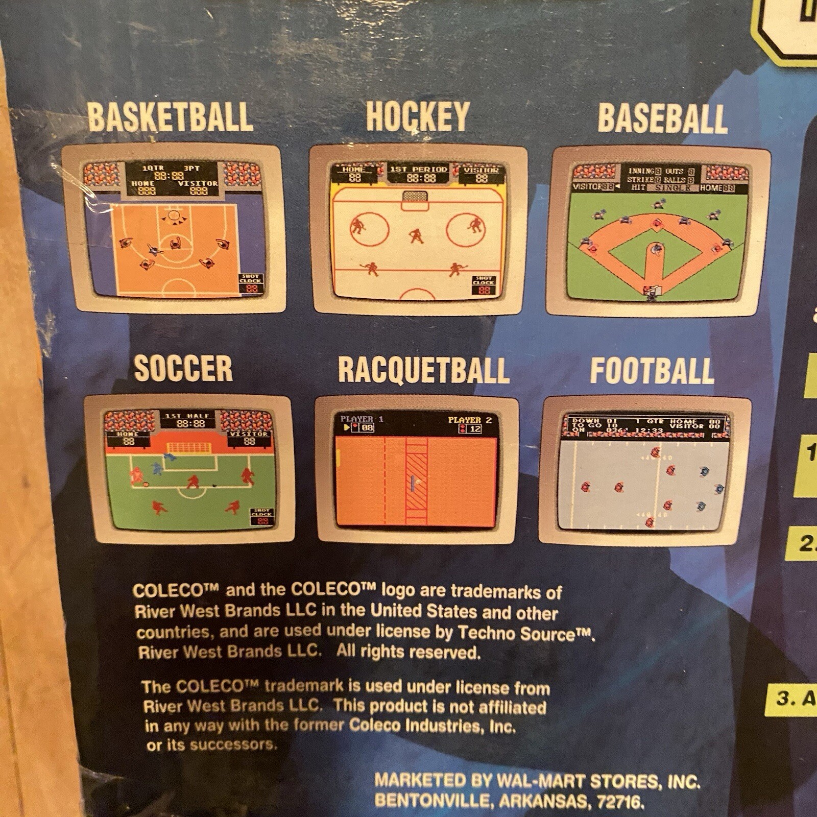 NIB 2005 Coleco Handheld Video Game System 6 Built-In Games Direct to TV Sports