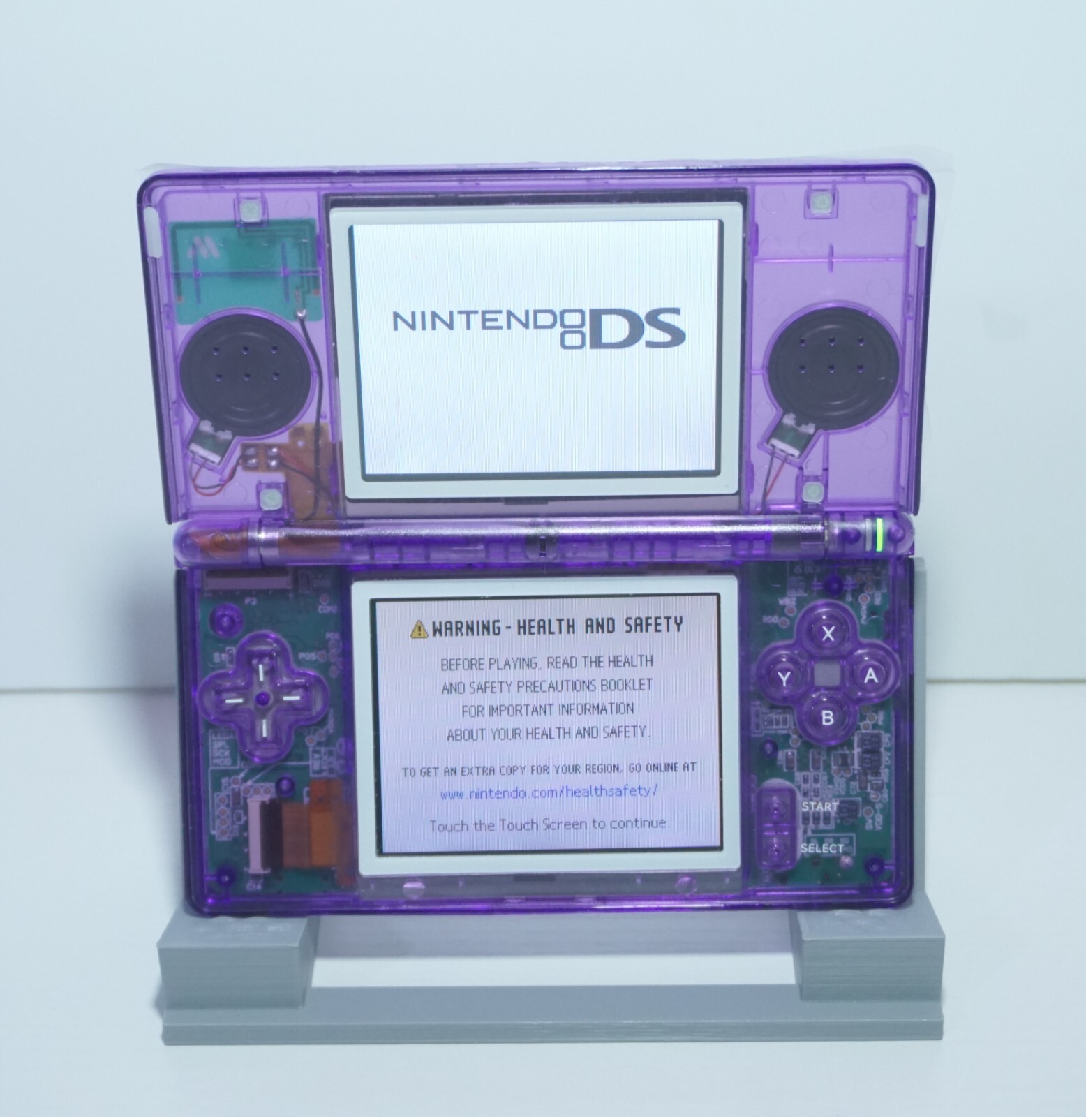 Nintendo DS Lite Transparent Clear Purple Handheld System with Charger