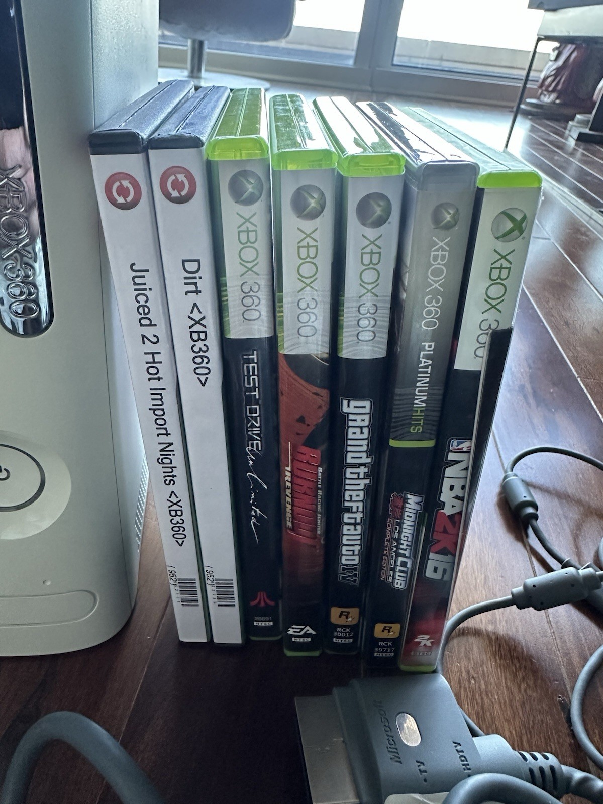 Xbox 360 Console Bundle – 2 Controllers, 6 Games, Tested & Working 120GB HDD