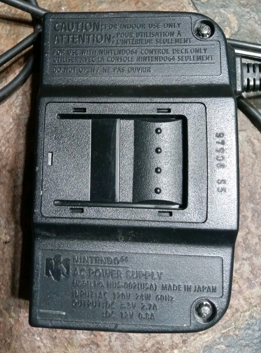 Nintendo 64 Video Game Control Deck #NUS001 Console Power Cord Jumper Pack& RFU