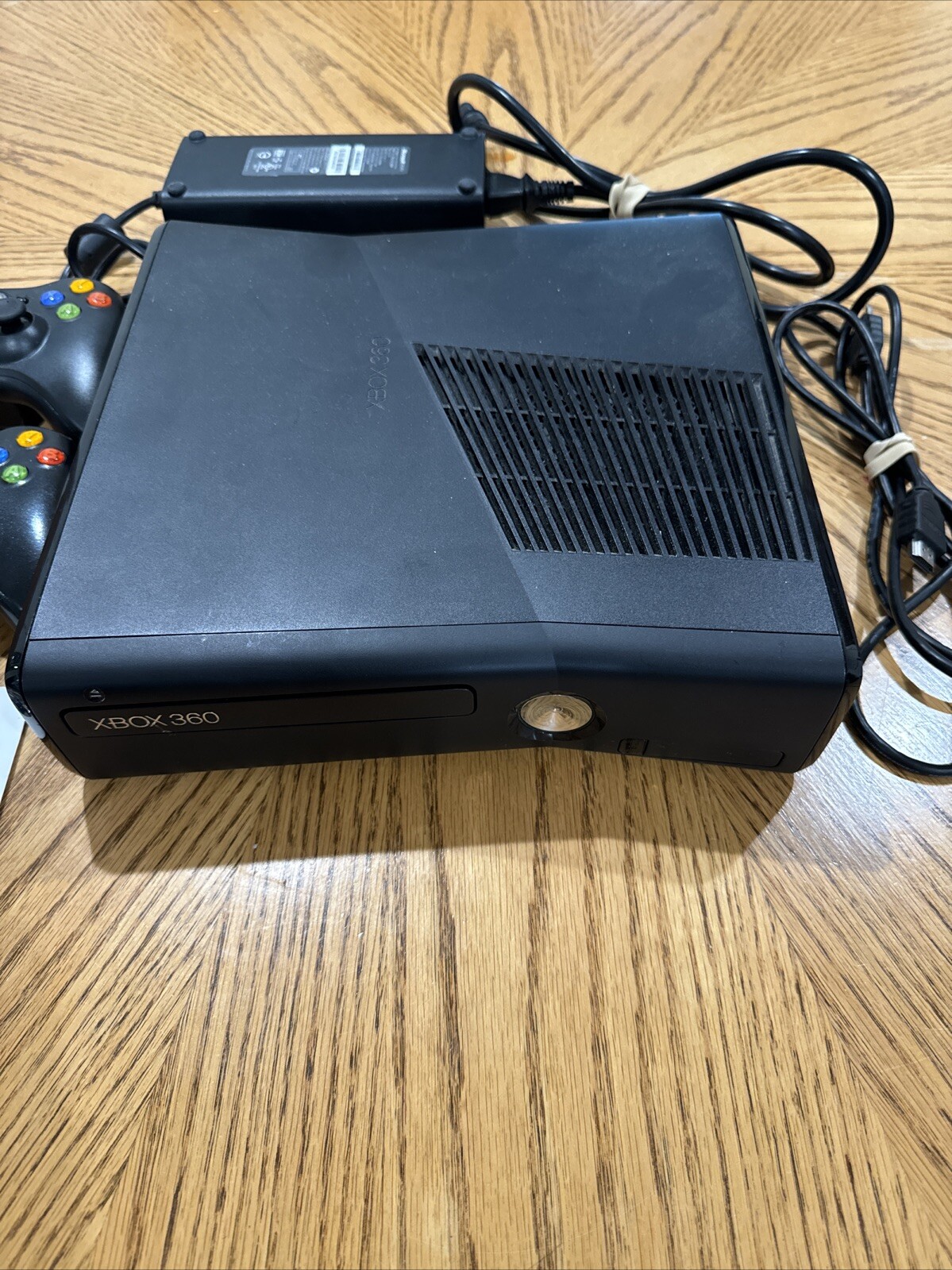 Microsoft XBOX 360S with 2 Controllers 1 Game Madden 25 HDMI Cord and Power Cord