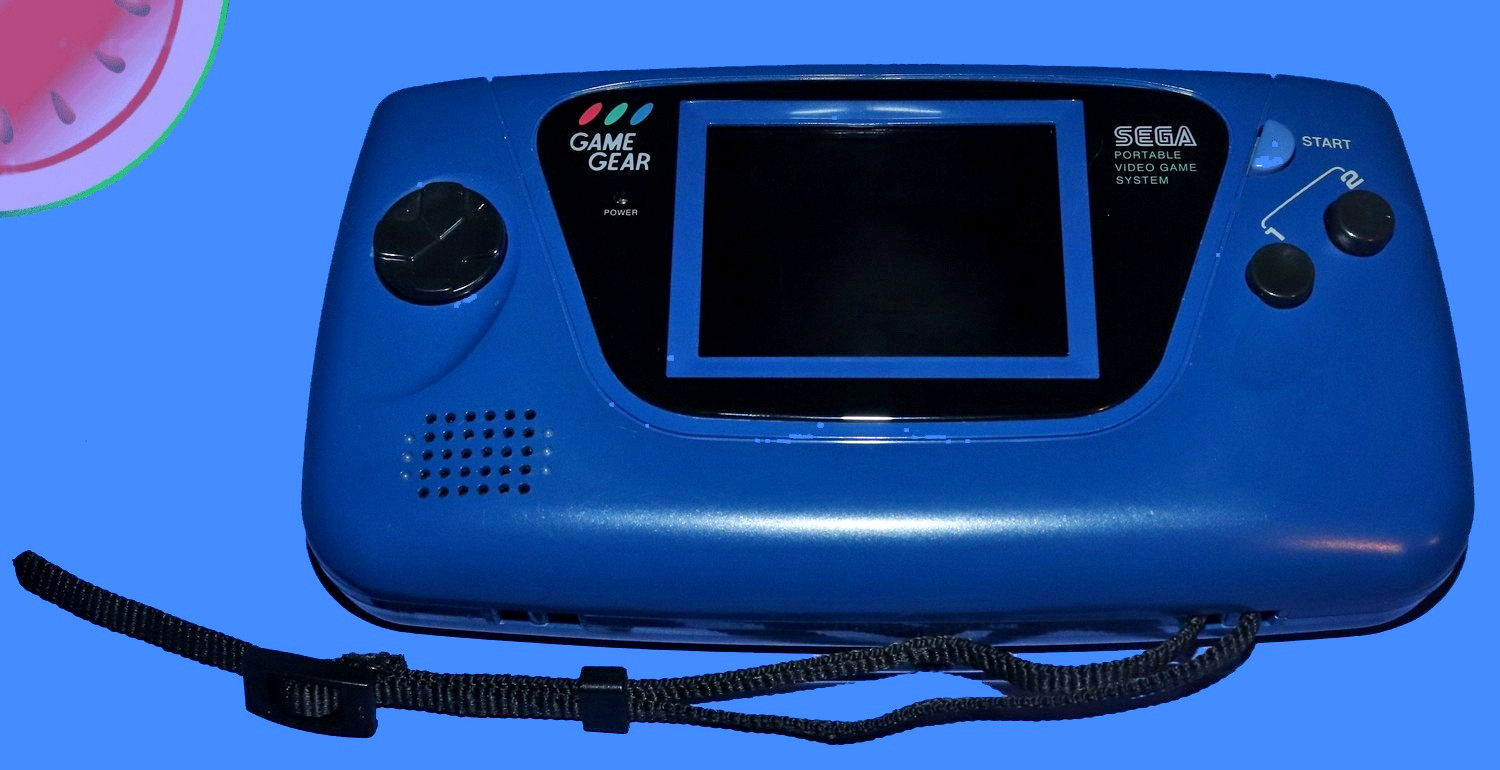 WORKING Blue Sega GAME GEAR System Recapped, Glass Lens, Carrying Case, 10 Games