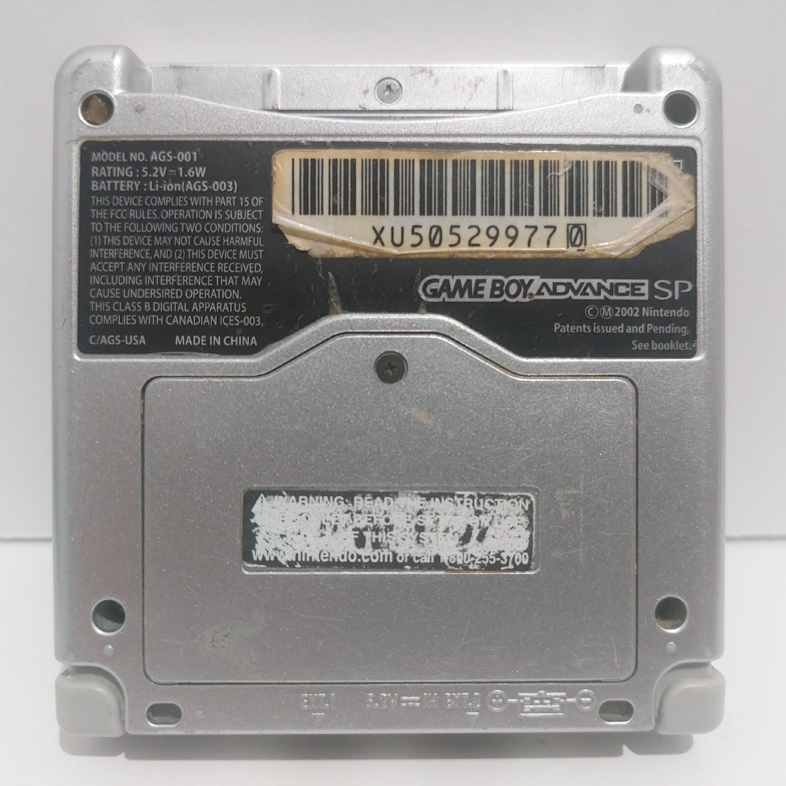 Nintendo Game Boy Advance SP Handheld System – Silver AGS-001