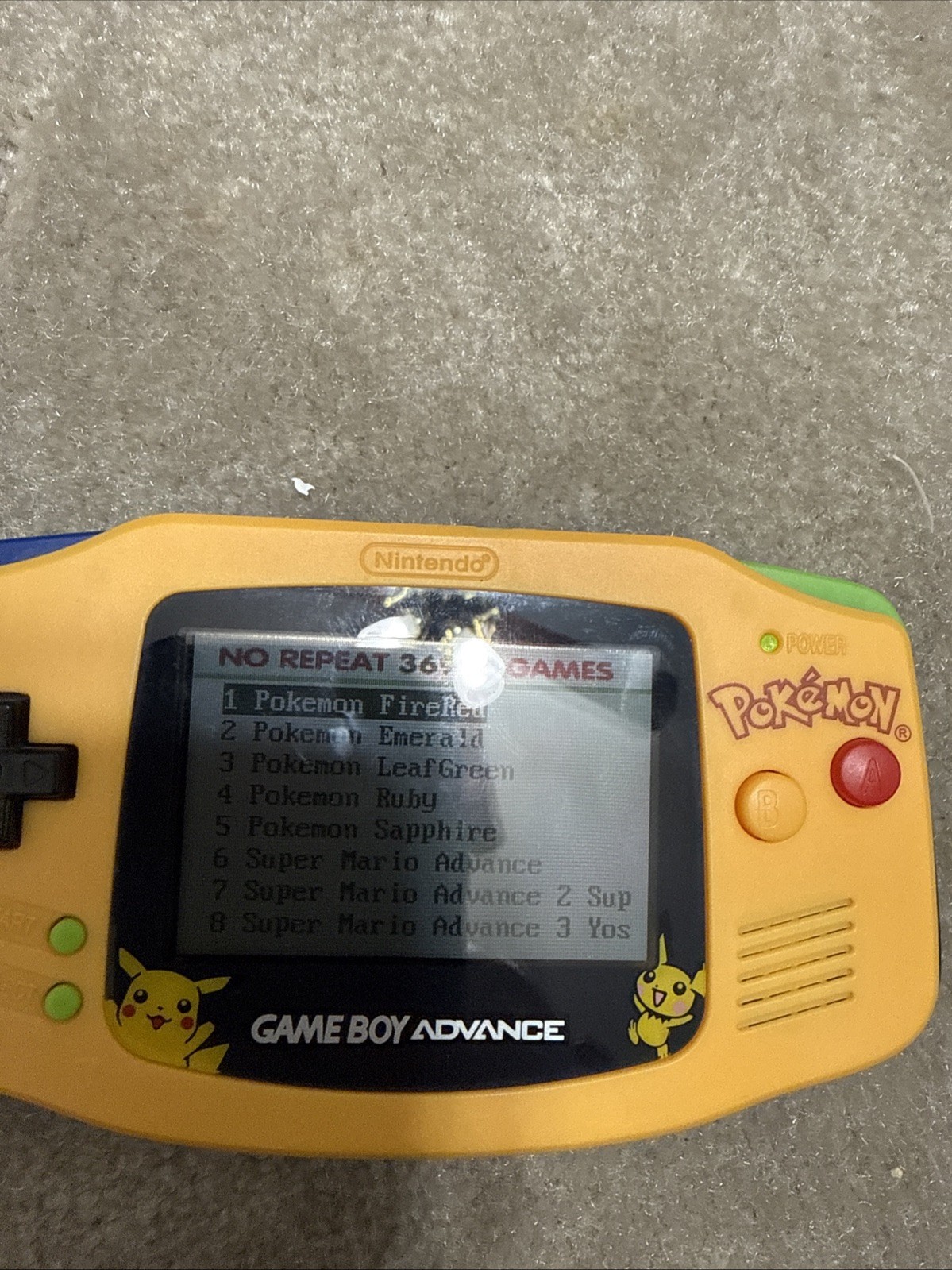 Pikachu Game Boy ￼Advance Custom Console