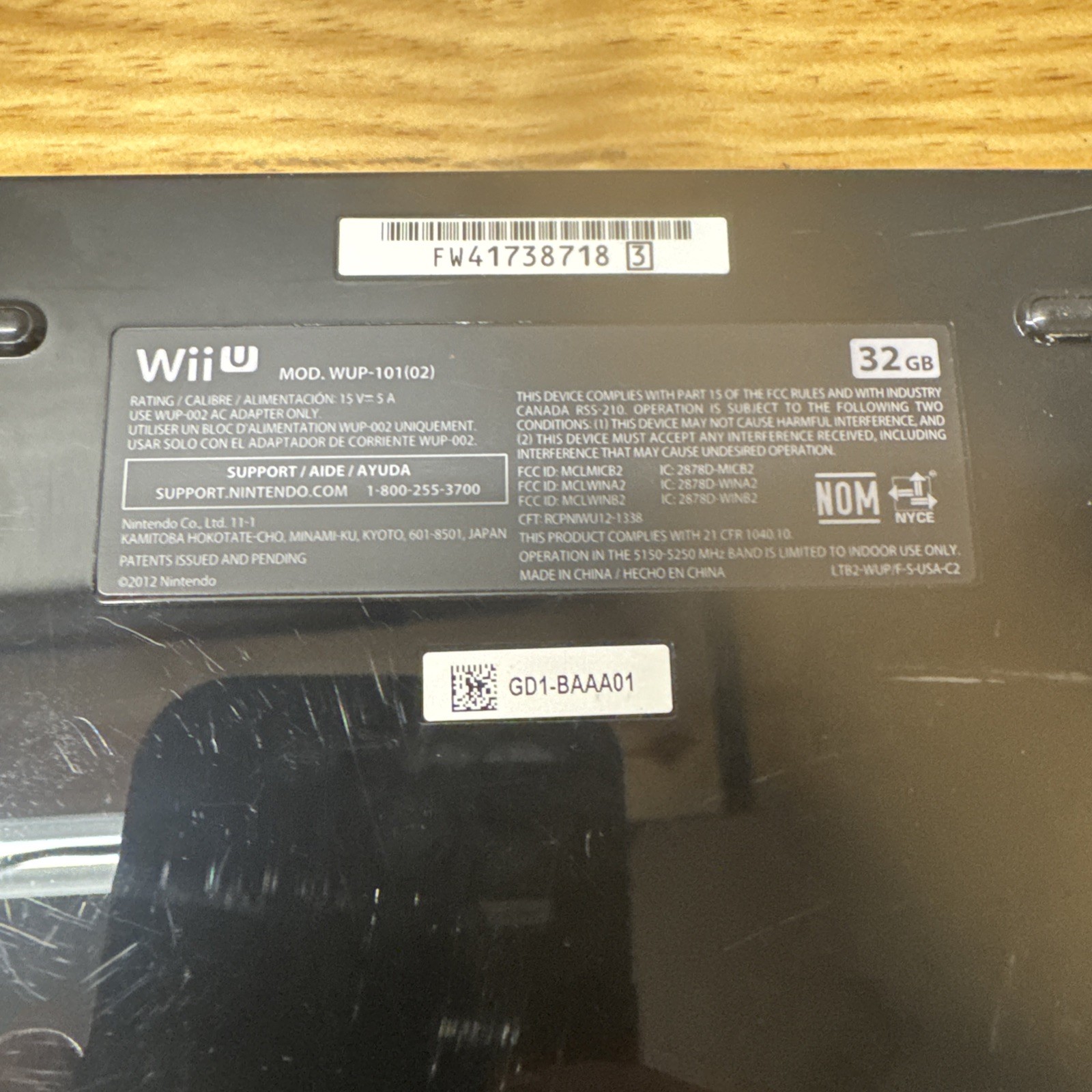 Nintendo Wii U Deluxe 32GB Black Console Only | Fair Condition | Powers On