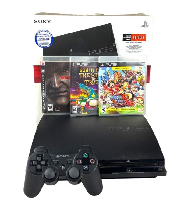 PS3 Slim Console With Box Controller 3 Games PlayStation 160GB CECH-2501A READ