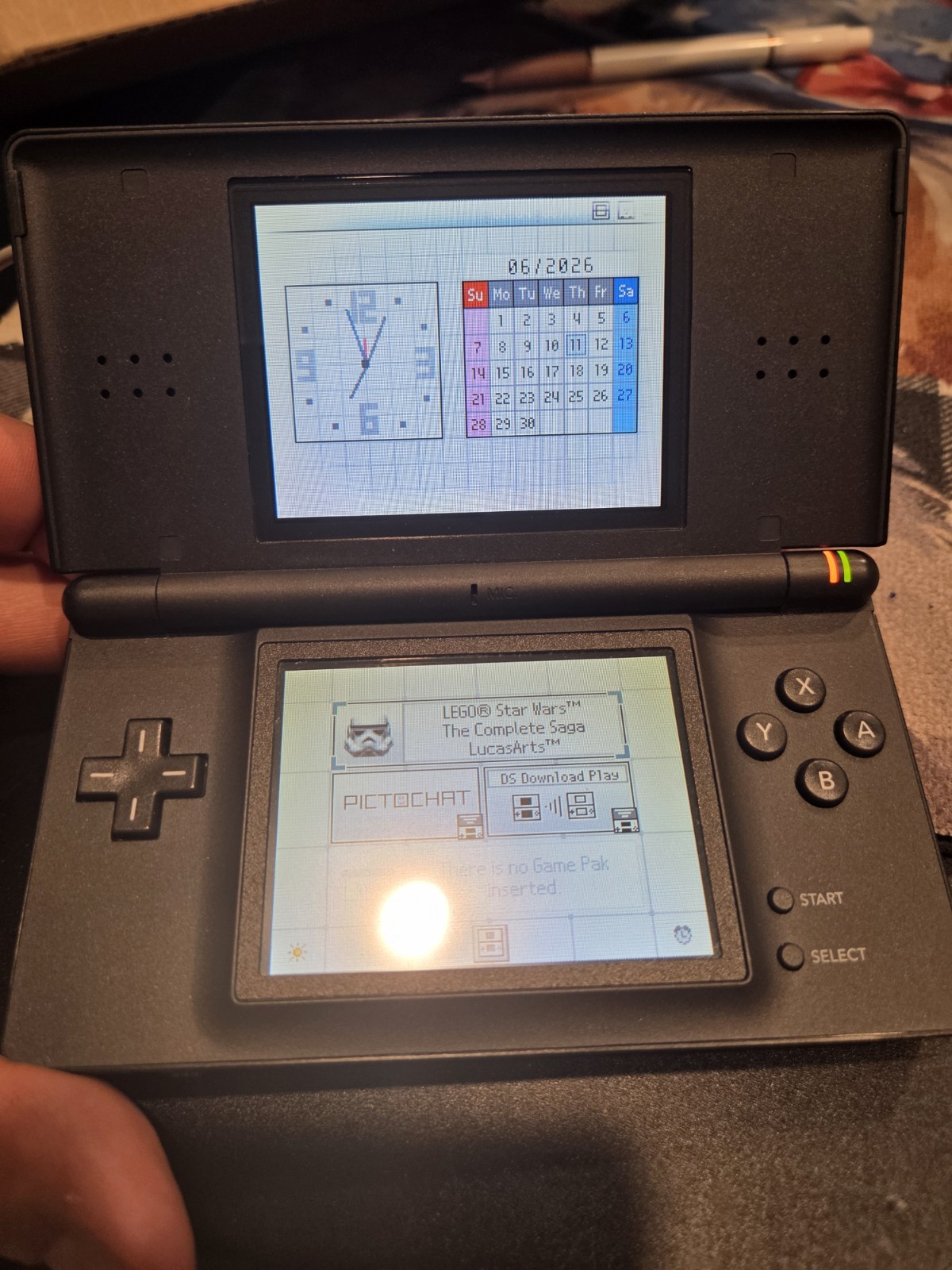 Nintendo DS Lite USG-001 (JPN) Black Handheld Console w/ Stylus Pixel Damage