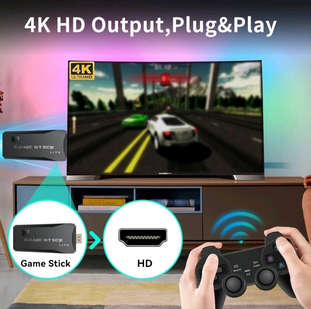 Wireless Retro Game Console, Retro Game Stick with Built-in 9 Emulators, 64GB…