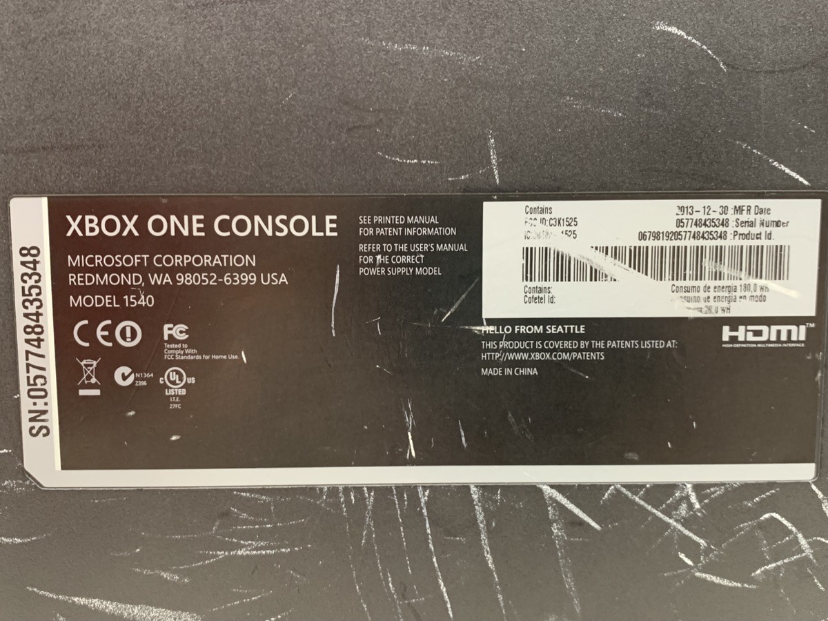 Microsoft 1540 Xbox One Original 500GB Disc Version Console AS IS (GAL160048)