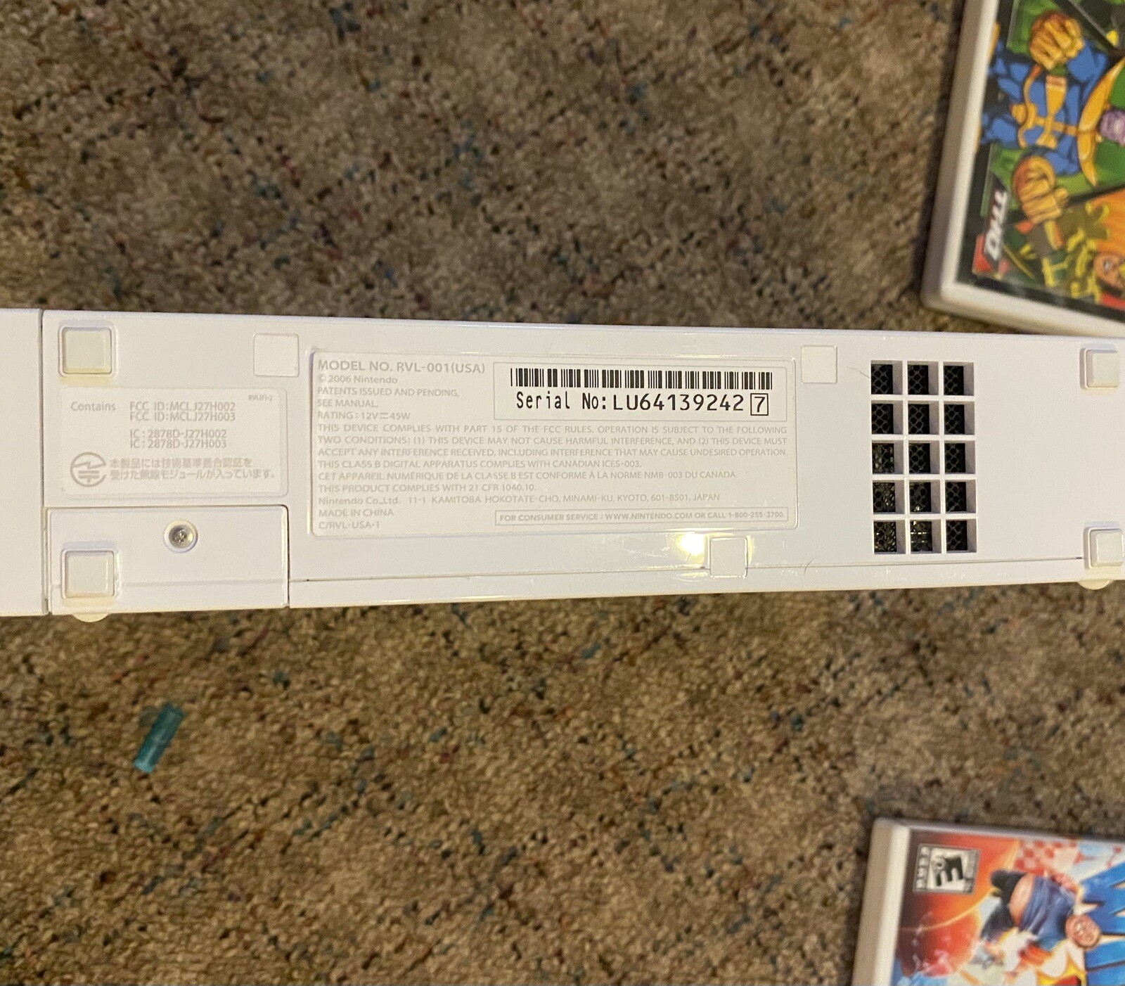 Nintendo Wii RVL-001 512 MB Home Console – White With Games And Cables