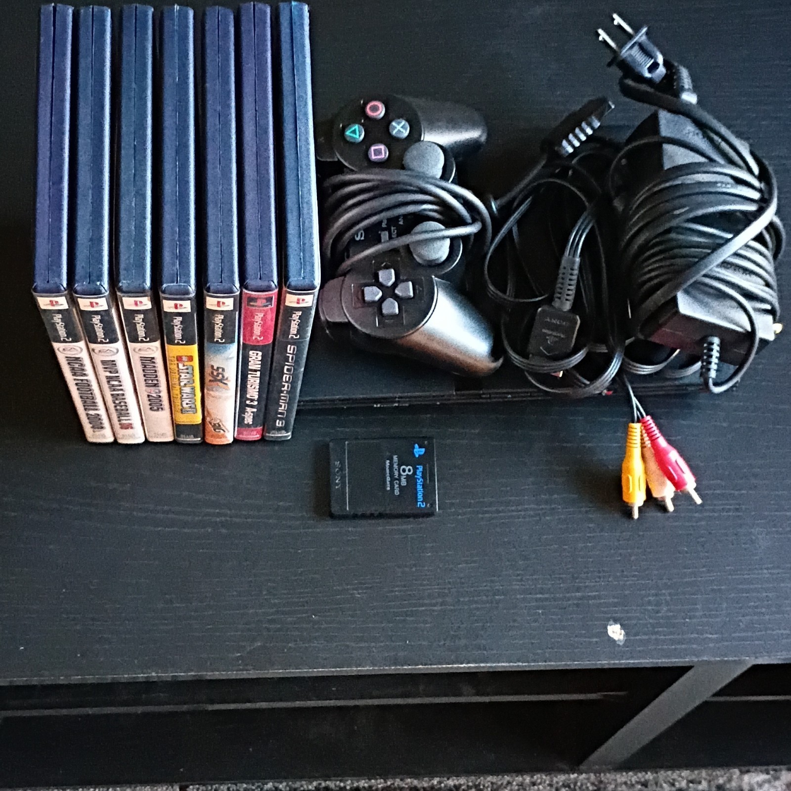 PS2 Slim Console Spiderman 3 Bundle: 7 Games, Controller & Memory Card (Tested)