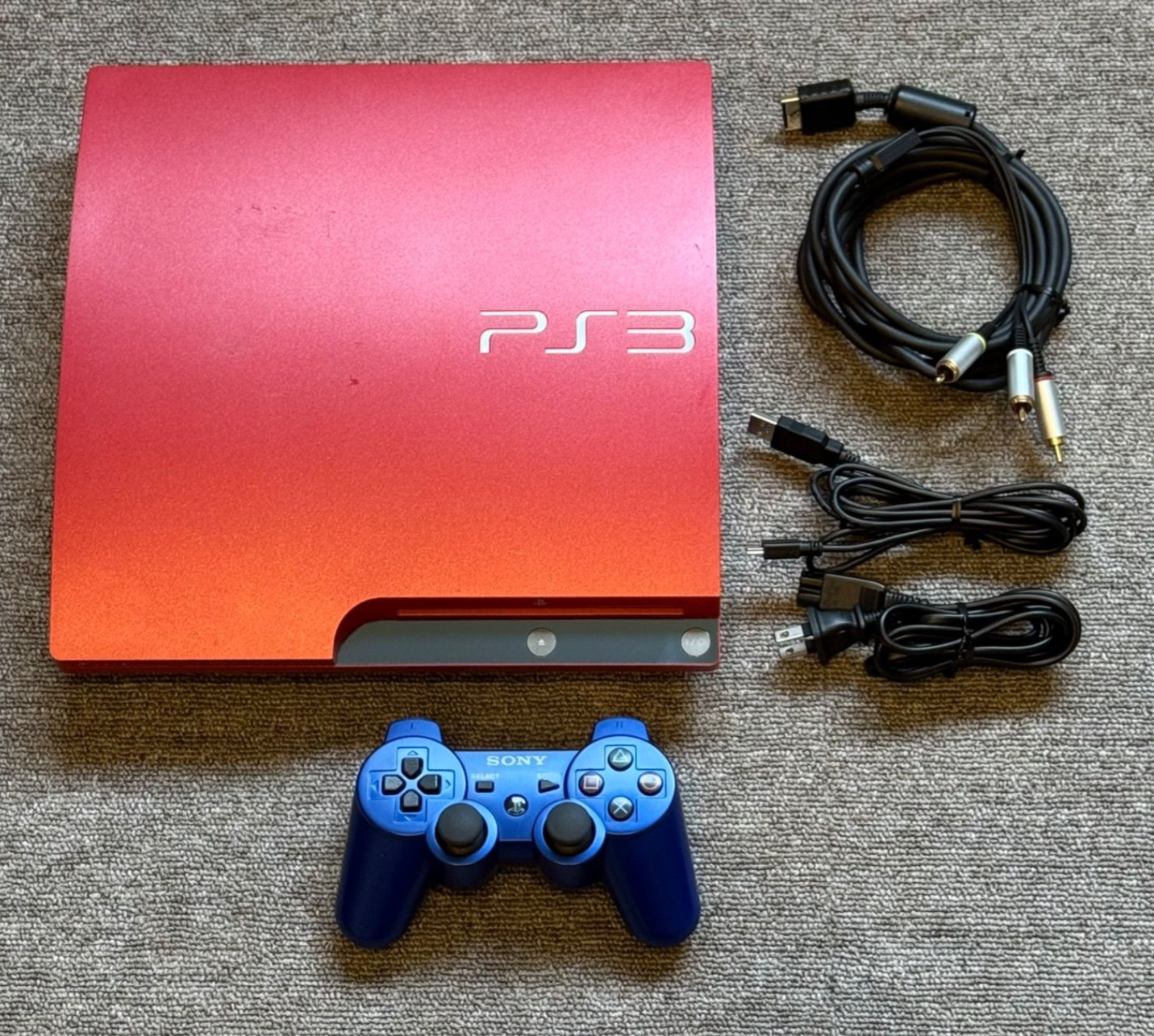SONY PlayStation 3 PS3 CECH-3000B 320GB Scarlet Red Console AC USB HDMI