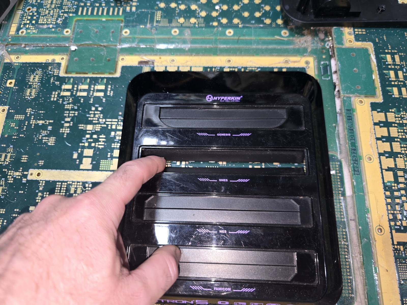Hyperkin Retron 5 Top Cartridge Slot Cover w/Flaps & Springs ONLY-Good-READ ALL