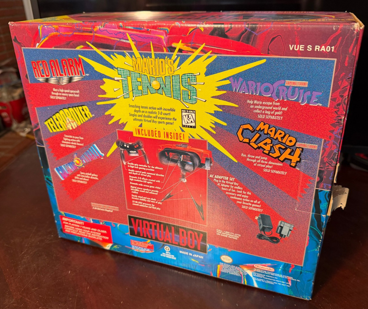 Nintendo Virtual Boy Console CIB w/AC Adapter, 5 games, Near Mint Cond