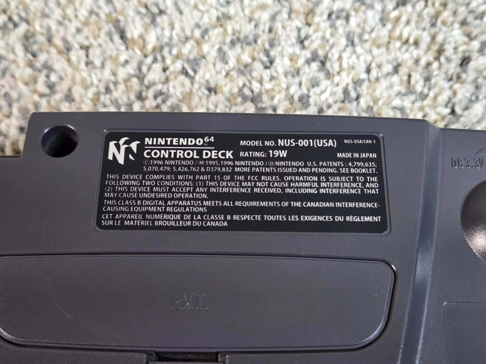 Nintendo 64 Video Game Console with Controller, Cords & Game NUS-001 USA N64