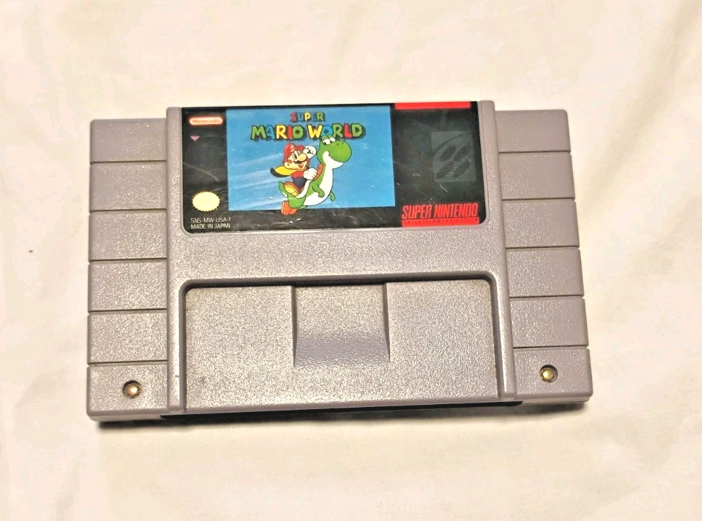 Super Nintendo SNES Console Super MarioWorld 1993 Tecmo Super Bowl Gaming System