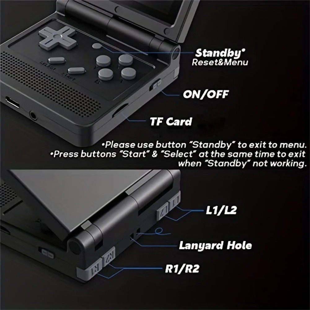V90 Handheld Folding Game Console 3.0 Inch Screen with Built-in 15000 Games 1020