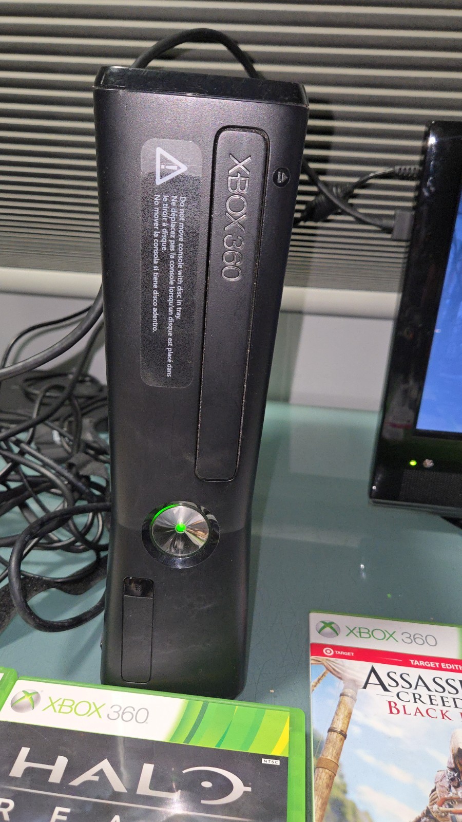 Microsoft Xbox 360 S 250GB Black Console Model 1439 + 9 Games READ
