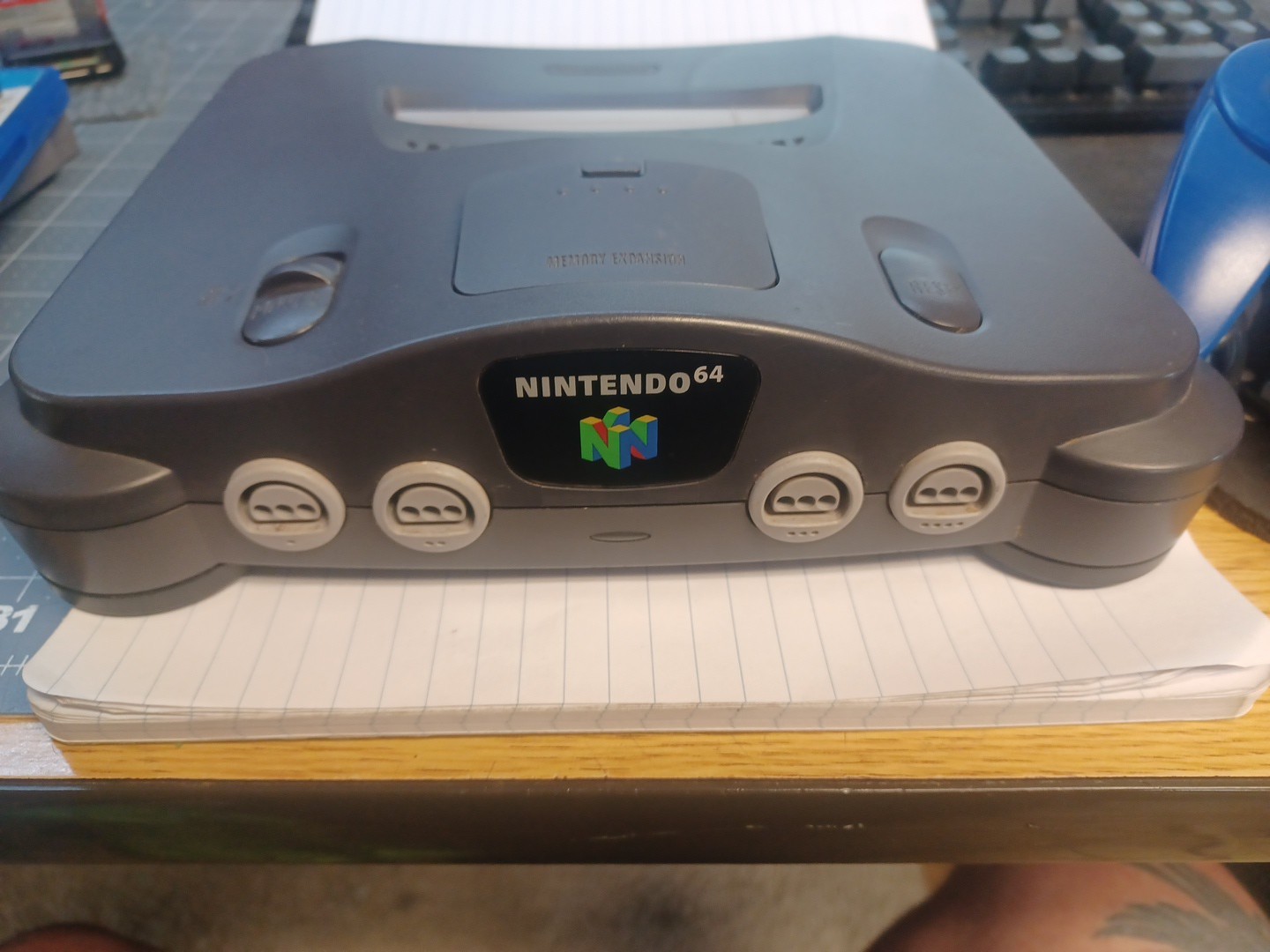 Nintendo 64 Black NUS-001(USA) Console Only- Tested- No Memory Pak- 1 Controller