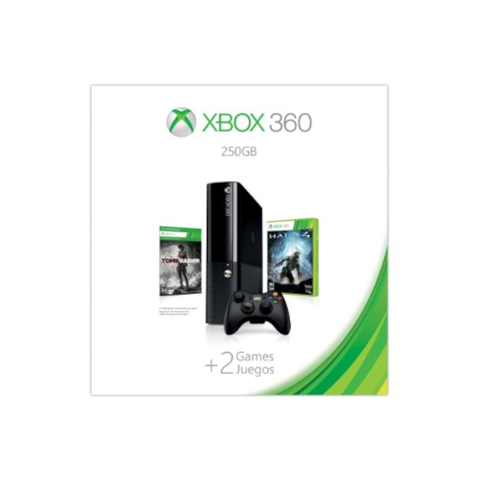 Xbox 360 250GB Console Halo 4 Tomb Raider Value Bundle Xbox 360 Very Good 1Z