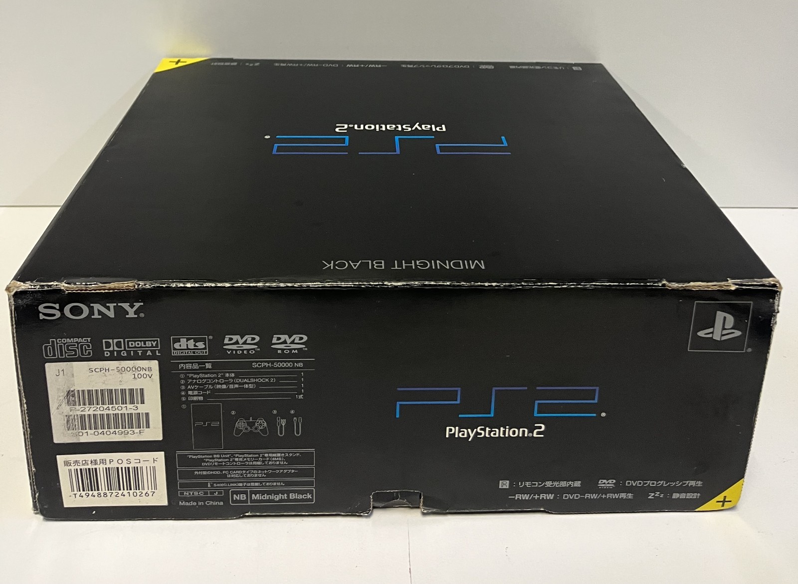 PLAYSTATION 2 MIDNIGHT BLACK CONSOLE SCPH-50000 NB JAPAN PS2 2003 TESTED