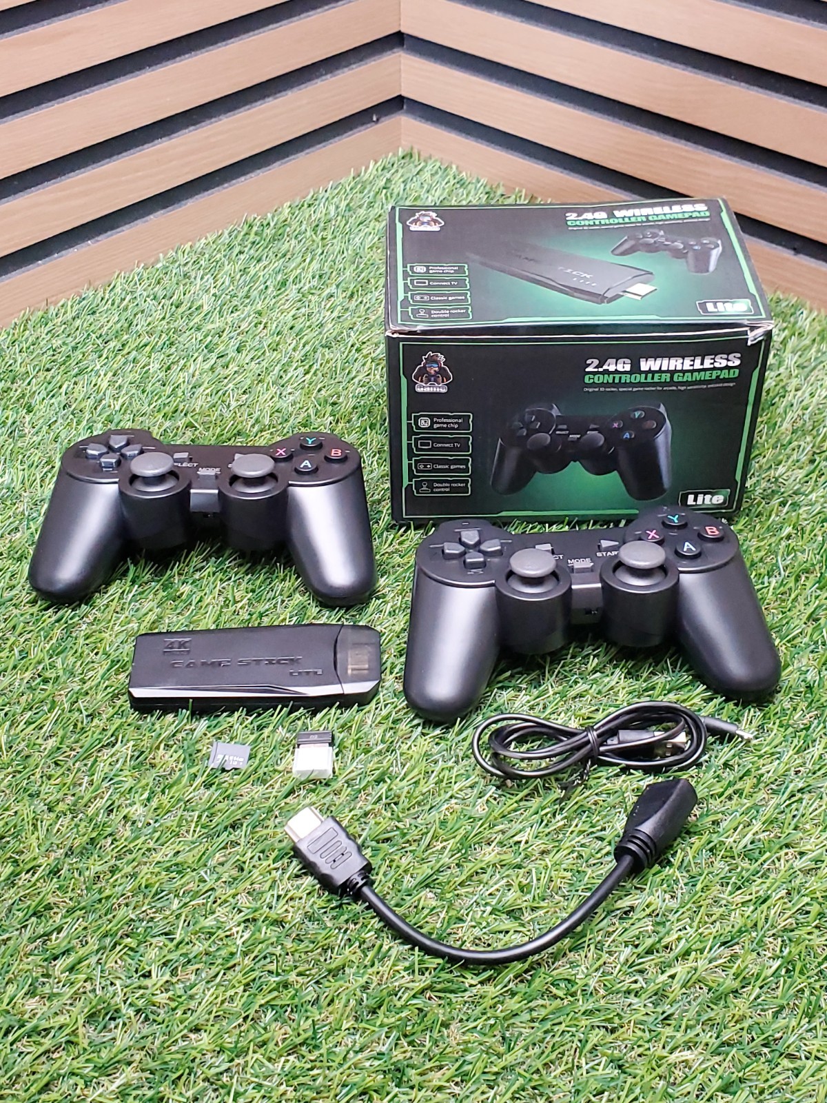 4K Game Stick Lite Console w/ 2 Wireless Controllers 2.4G HDMI Retro