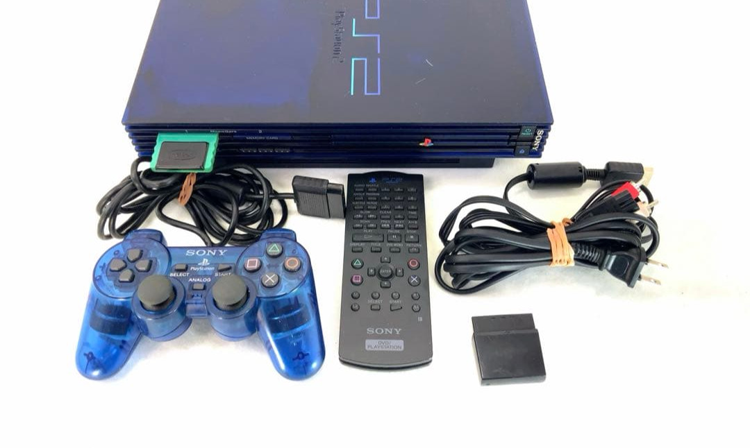 Sony Playstation2 SCPH-50000 Midnight Blue Console w/ Controller, Remote Control