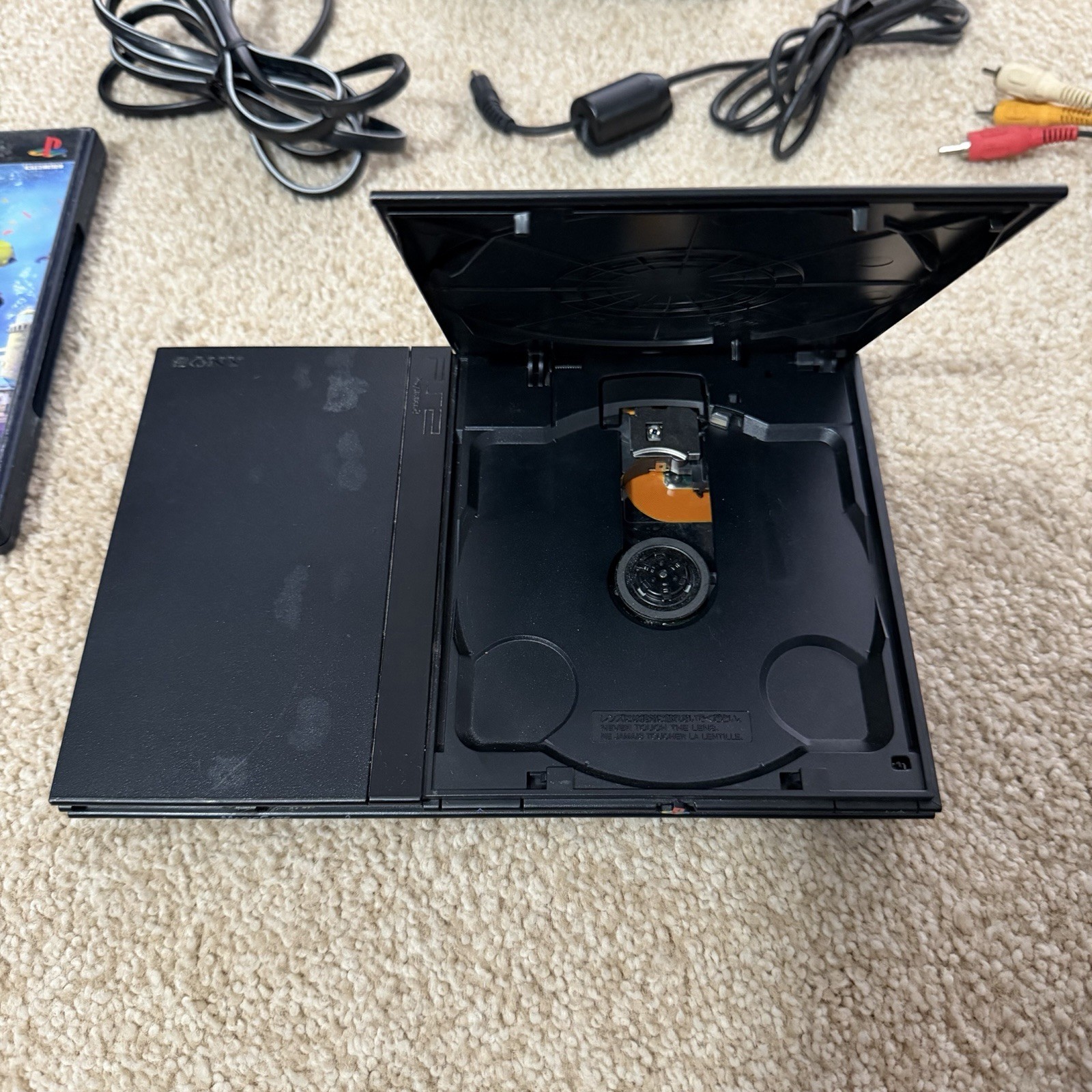 Sony PlayStation 2 Slim w/ Controllers, Games, and Cables [TESTED/WORKS]