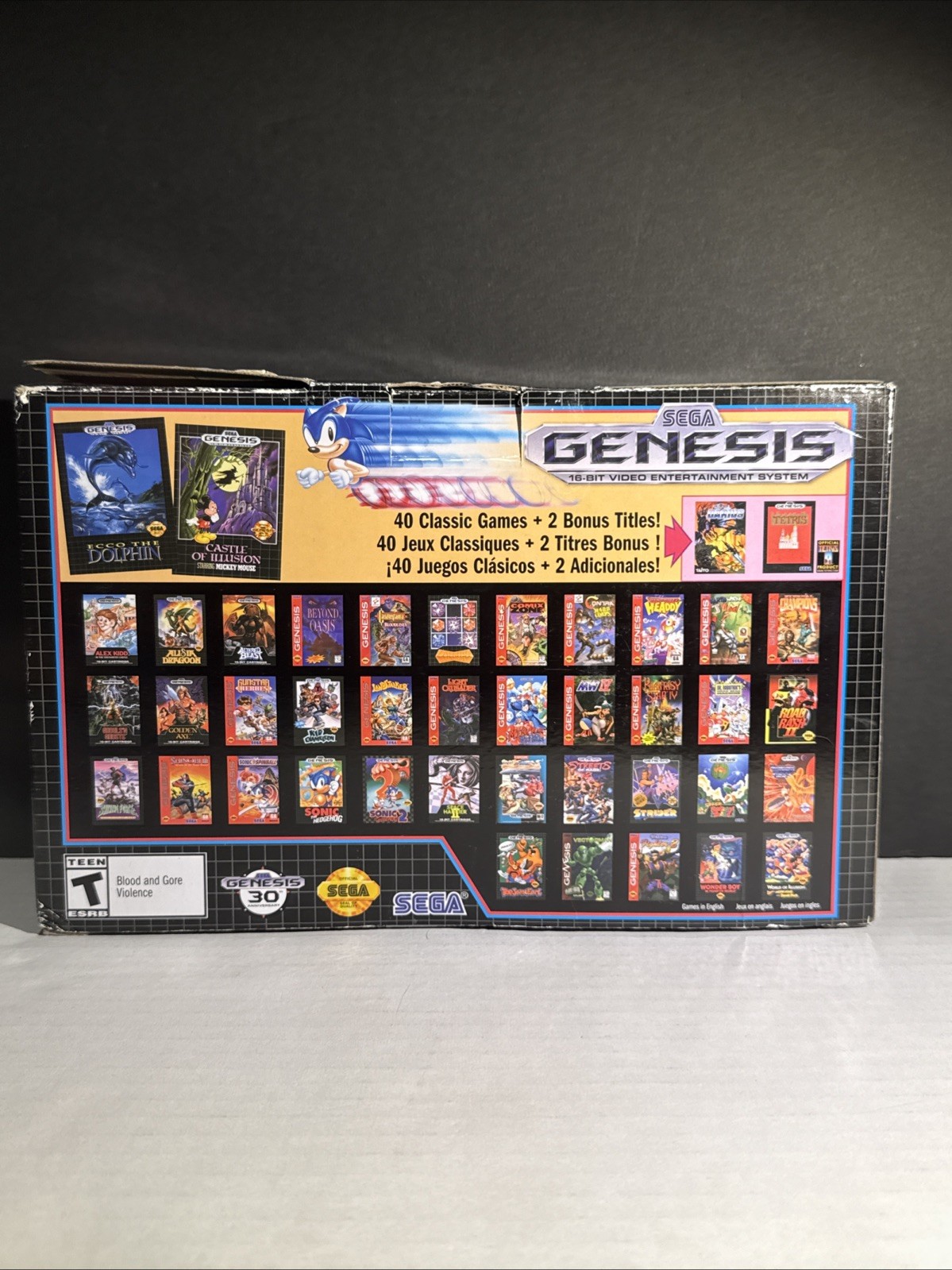 SEGA Genesis 16 Bit Video Entertainment System- Mini Game Console w/ Sonic