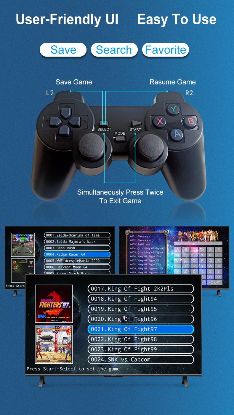 Game Stick 64G 8K HDMI Low Latency Dual Handle Portable TV Video Game Console