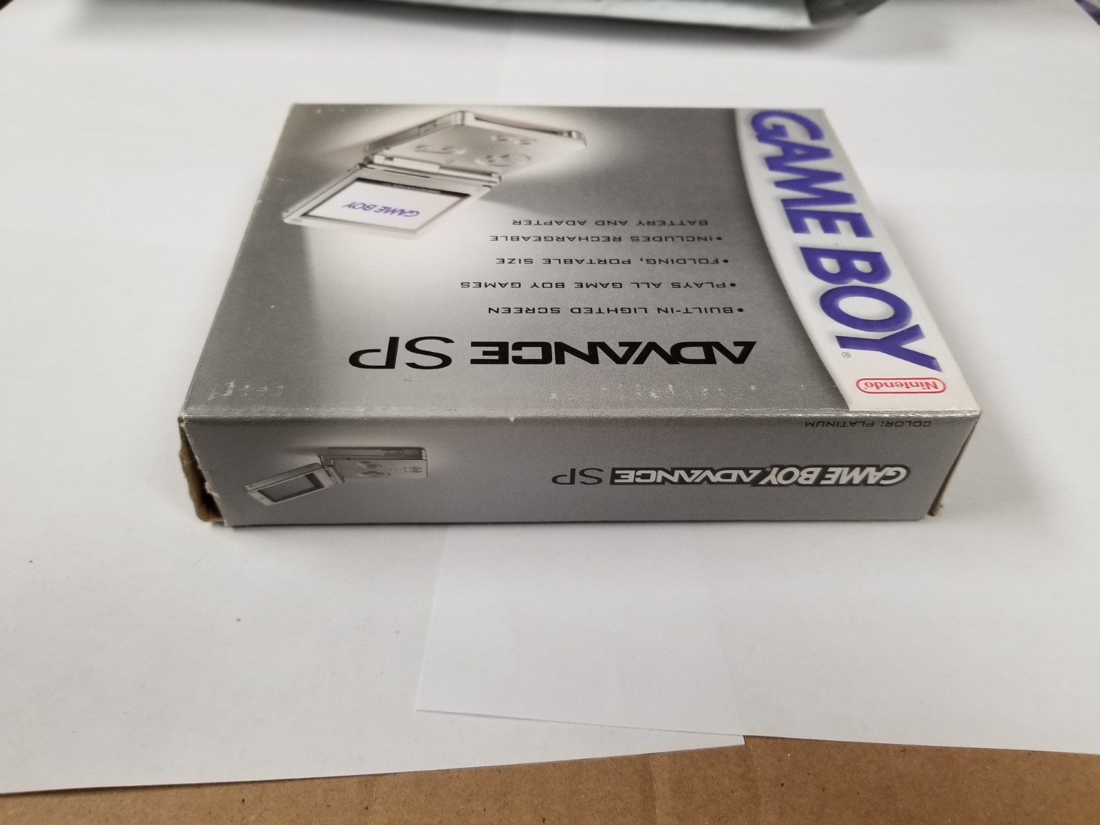 Nintendo GameBoy Advance SP In Box Platinum Silver System Complete