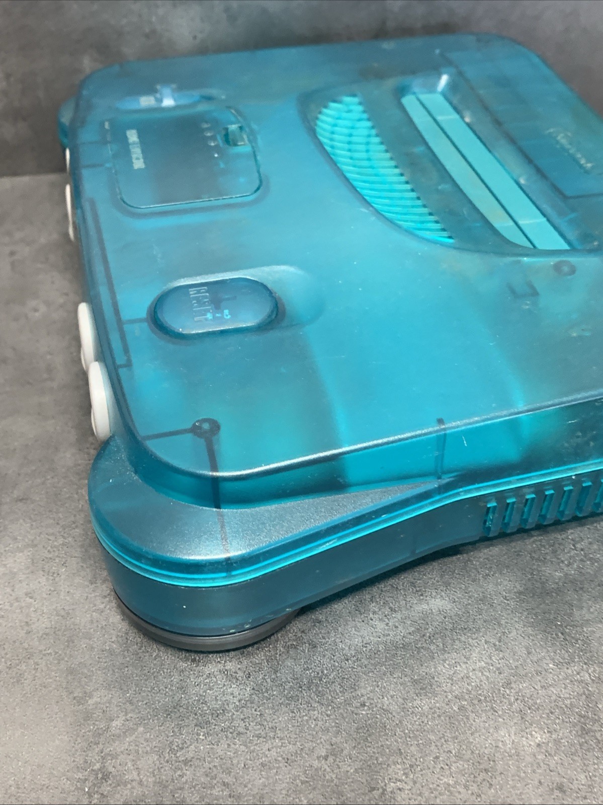 Nintendo 64 Funtastic Ice Blue Console Only RESET BUTTON DOES NOT WORK Read N64