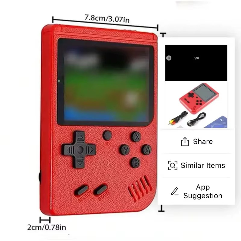Retro Handheld Game Console 400 Games Rechargeable TV Output Kids Toy Gift