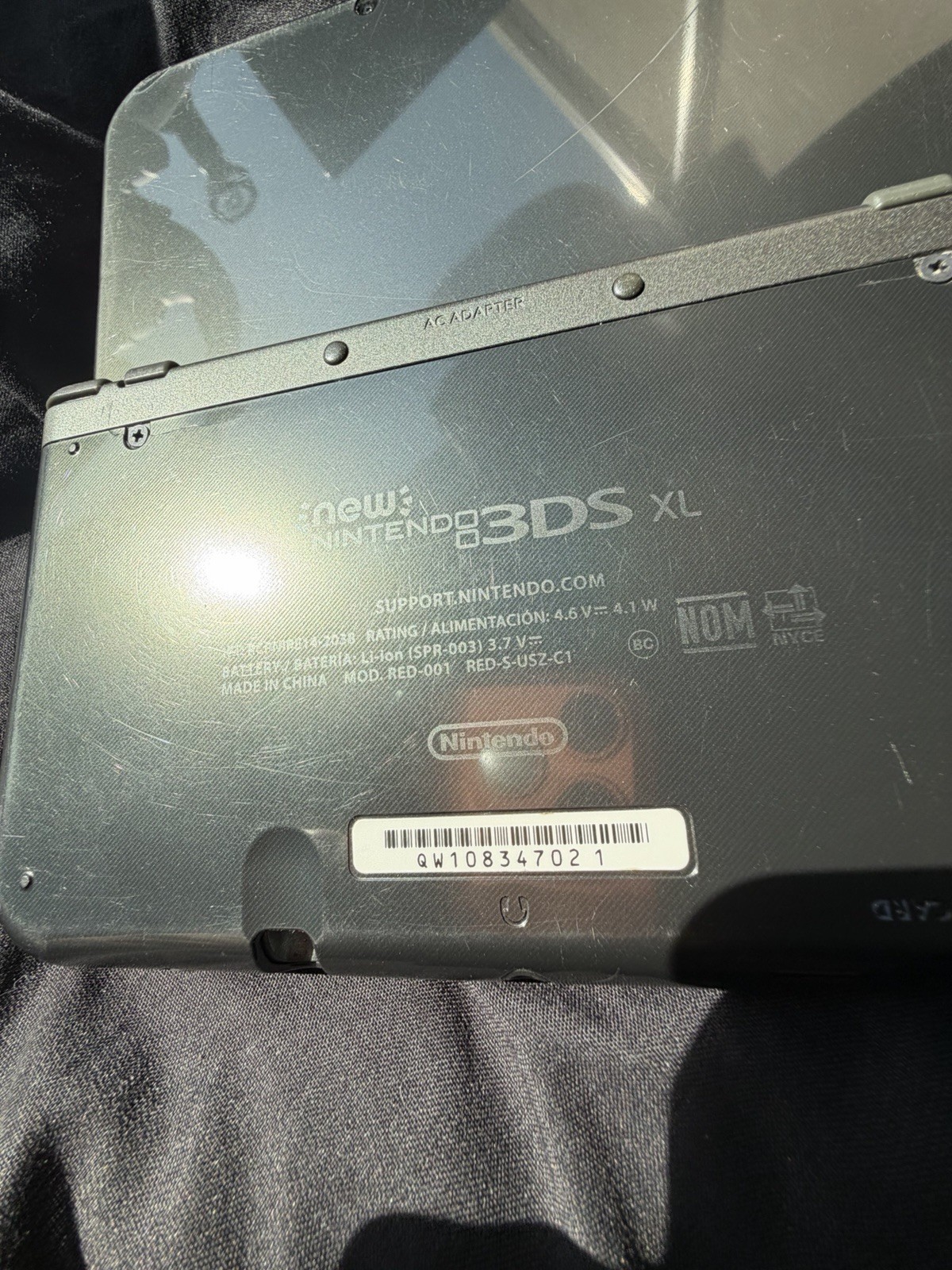 New Nintendo 3DS XL Gray Black Console Tested READ DESCRIPTION TOP SCREEN BROKEN