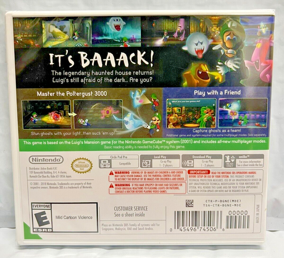 Luigi’s Mansion & Dark Moon 3DS Brand New Game Bundle (2018 Action/Adventure)
