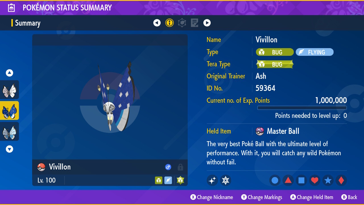 Vivillon All Forms 6iv 🌟 Shiny 🌟 & Non Shiny Pokemon Scarlet and Violet Home
