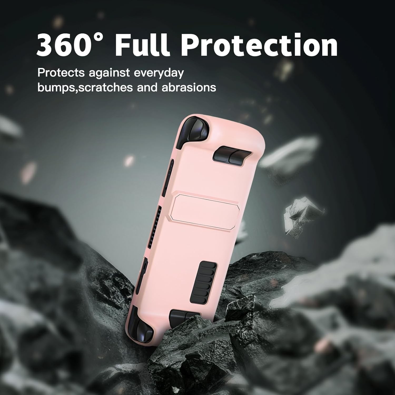 Stylish Pink Steam Deck Case with Hard Shell & Kickstand for Ultimate Protection