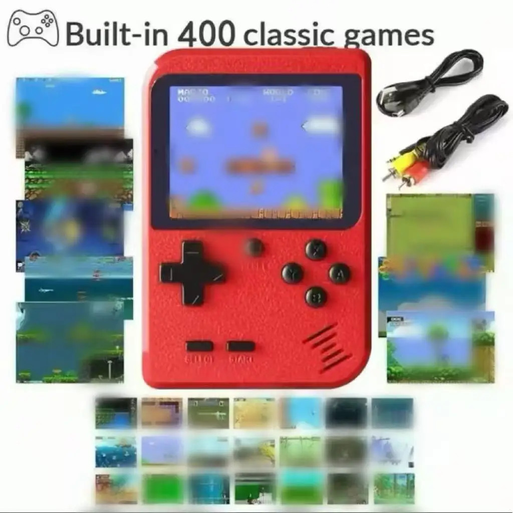 Retro Handheld Game Console 400 Games Rechargeable TV Output Kids Toy Gift